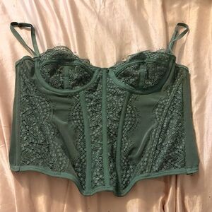 Urban Outfitters Teal Lace Bustier